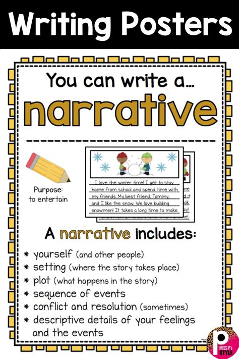 Writing Center Posters and Writing Paper Templates | Narrative writing, Writing words, Writing ...