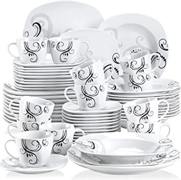 Veweet Zoey Pcs Service De Table Porcelaine Pcs Assiette Plate