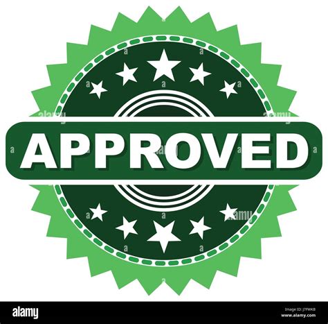 Approved Seal Green Rounded Stamp With Some Stars And The Write Approved On Center Approval