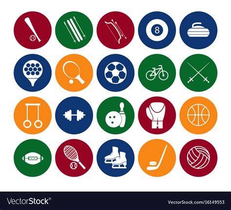 Sport Icon Signs And Symbols Set Color In The Vector Image