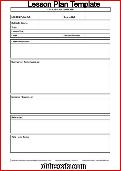 Points To Note In Lesson Plan Template
