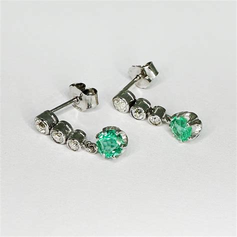 Antique Emerald And Diamond Drop Earrings Chique To Antique Jewellery
