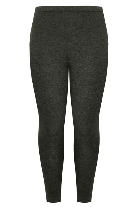 Grey Marl Full Length Leggings Plus Size 16 To 36 Yours Clothing