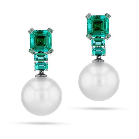 Elements Emerald Earrings Adelya Jewellery