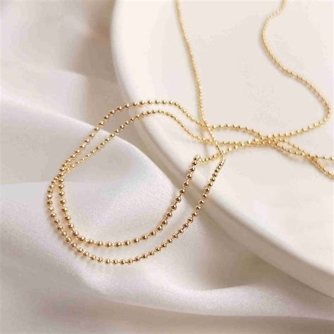 K Gold Plated Ball Bead Chain Bulk Bead Chains Unfinished Etsy