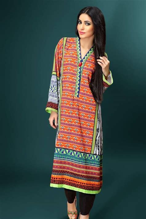 Cotton Ginny Digital Printed Winter Dresses Collection 2015 2016