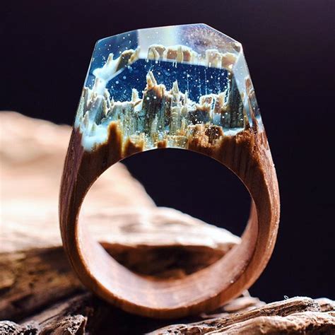 This is my take on the secret wood rin. Waterfall 🌊Ring by Secret Wood in 2019 | Enchanted jewelry, Resin jewelry, Wooden rings