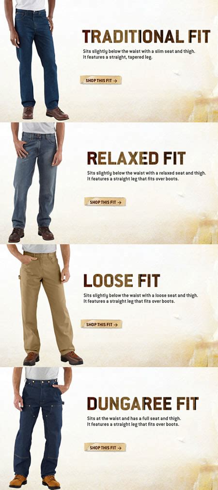 Carhartt Mens Jeans And Pants Size Chart