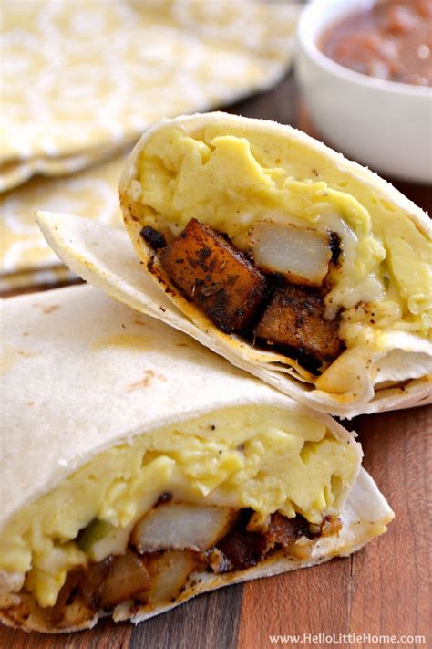 Spicy Egg And Potato Breakfast Burritos