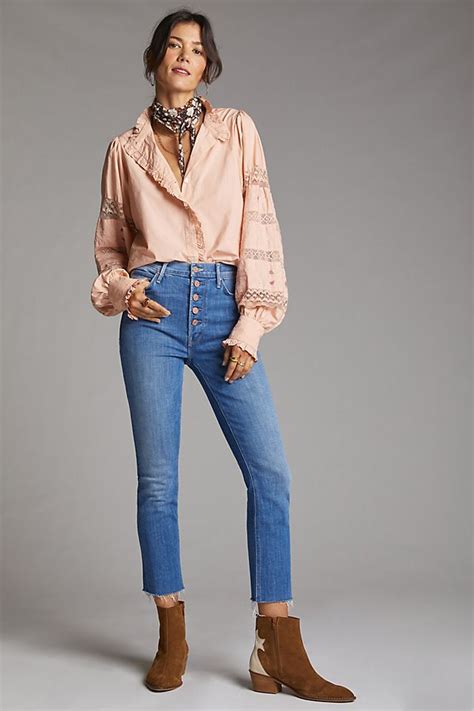 Mother The Pixie Dazzler Slim Straight Jeans Anthropologie