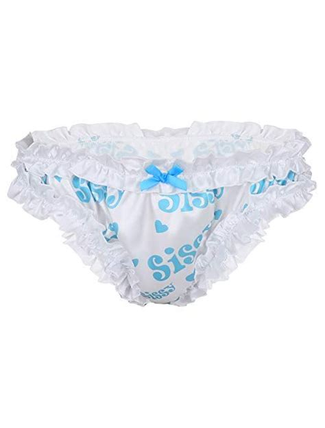 Buy Yizyif Sissy Mens Shiny Satin Pouch Panties Lingerie Ruffle Crossdress Underwear Online