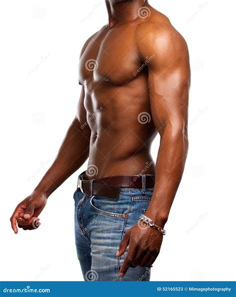 Sexy Man Healthy Muscular Mans Body Topless Shirtless Male Model Naked Gay Royalty Free