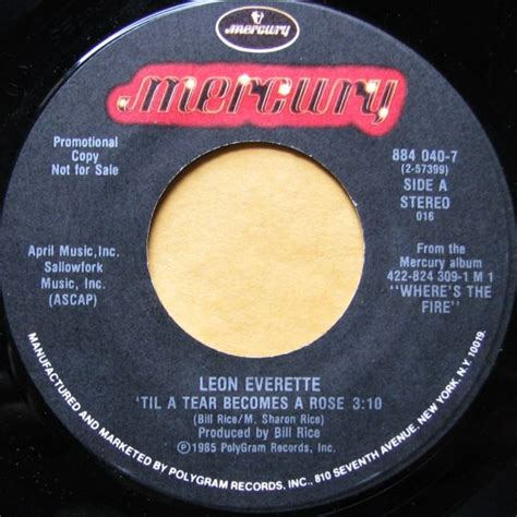 Leon Everette Til A Tear Becomes A Rose 1985 Vinyl Discogs