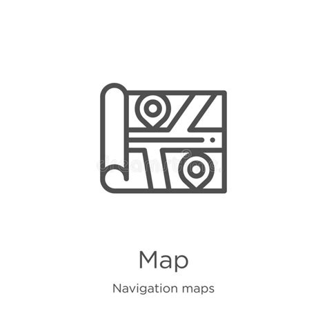 Vector Del Icono Del Mapa De La Colección De Mapas De La Navegación