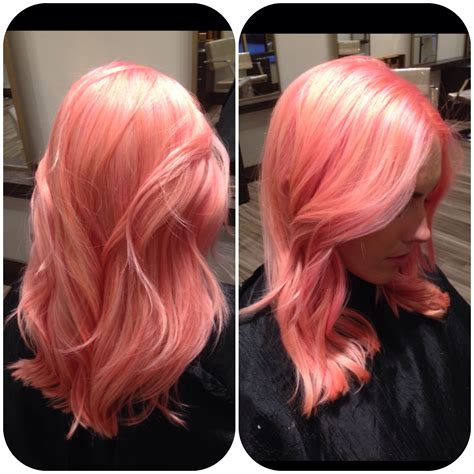 Pastel Pink Pravana Hair Lunaticfringeholladay Pink And Orange Hair Coral Hair Pink Ombre
