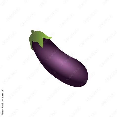 Eggplant Emoji Popular Social Media Emoticon Symbol Modern Simple