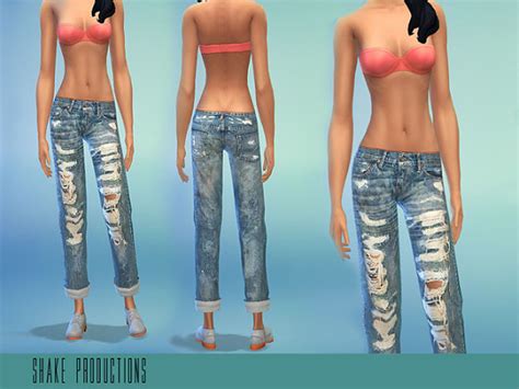 Cropeed Realistic Jeans By ShakeProductions At The Sims Resource Sims