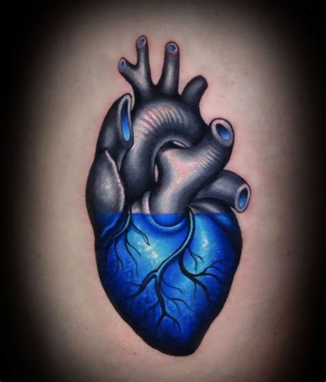 Blue Heart Human Heart Tattoo Realistic Heart Tattoo Heart Tattoo