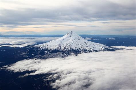Snow Capped Mountain Peak From The Air Stock Image Image Of Winter
