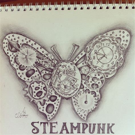 Steampunk Butterfly Drawing Show Trucks Butterfly Drawing Tattoo