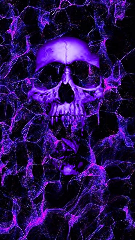 Black And Purple Skull Wallpaper