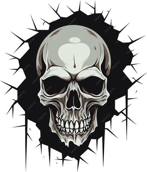 Premium Vector Cracked Wall Enigma The Emerging Story Of The Skull