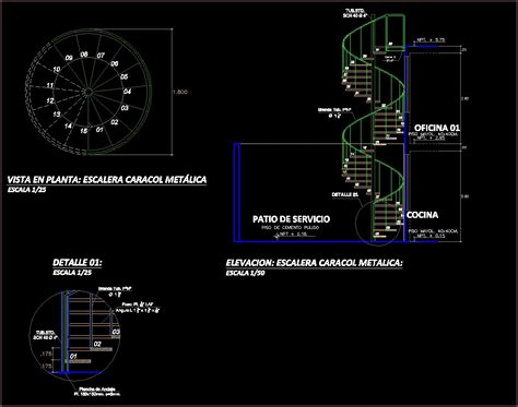 Spiral Staircases Interior Blocks Cad Drawing Details