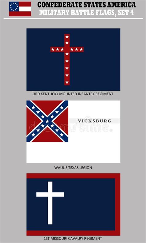 Historic Flag Us Civil War 1860 S Confederate Battle Flags Set 3