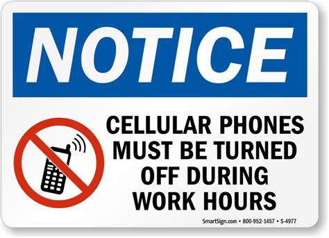 Cellular Phones Must Be Turned Off Sign Sku S 4977