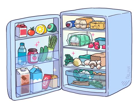 Refrigerator Picture Books Illustration Drawing For Kids Food