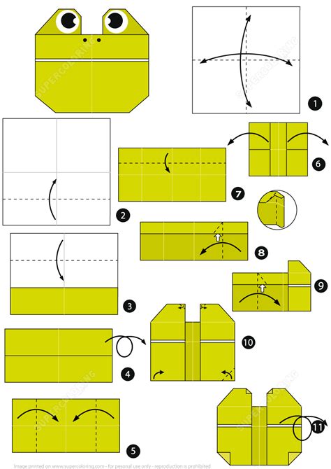 Origami Frog Face Instructions Free Printable Papercraft Templates