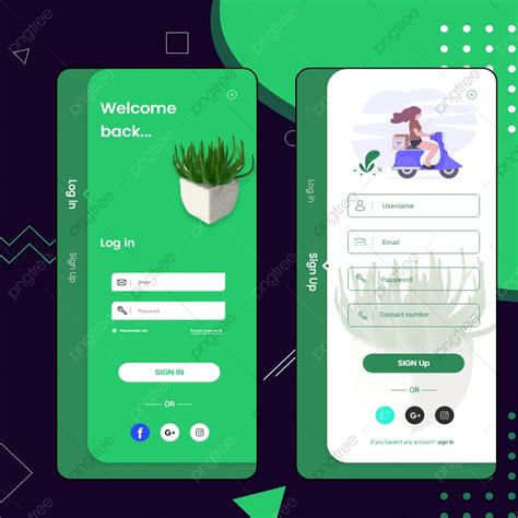 Layar Masuk Aplikasi Pendaftaran Ui Desain Templat Untuk Unduh Gratis