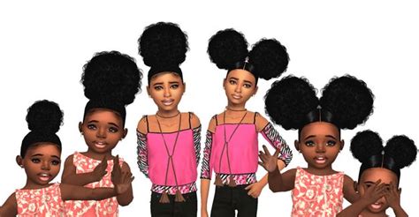 Ebonix Babygirl Afro Puffs Toddler Hair Sims 4 Sims 4
