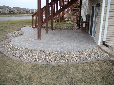 This Is A Paver Patio With River Rock Bed We Did For A Customer In