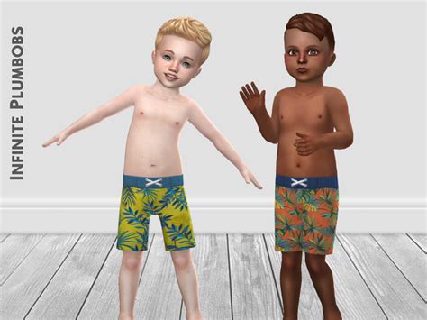 The Sims Resource Ip Toddler Tropical Swim Trunks