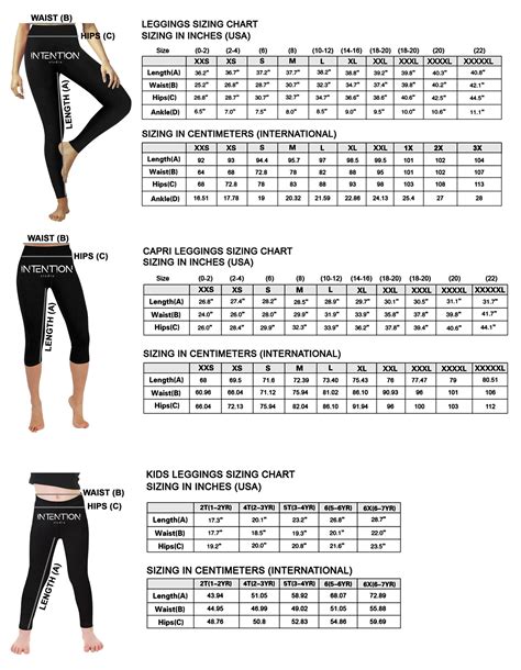 How To Select Leggings Size Chart