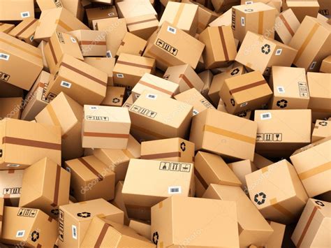 Stack Of Cardboard Delivery Boxes Or Parcels Warehouse Concept Stock