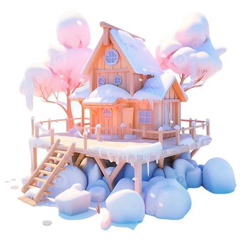 Snow House Winter Cartoon Three Dimensional Illustration Snow House