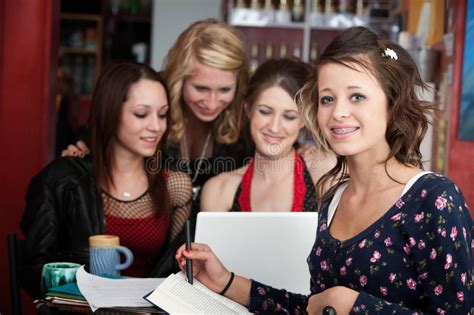 Doing Homework With Friends Stock Photo Image Of Blond Fashion 17802026