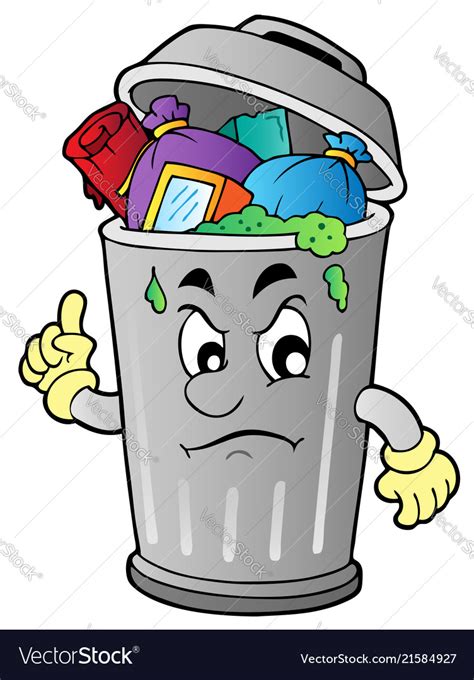 Angry Cartoon Trash Can Royalty Free Vector Image