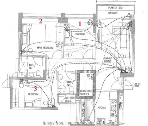 All electrical elements are shown including: Home Electrical Wiring Blueprint And Layout