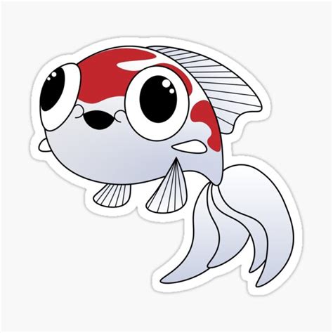 Cute And Derpy Koi Fish Sticker For Sale By Acreativefish Redbubble