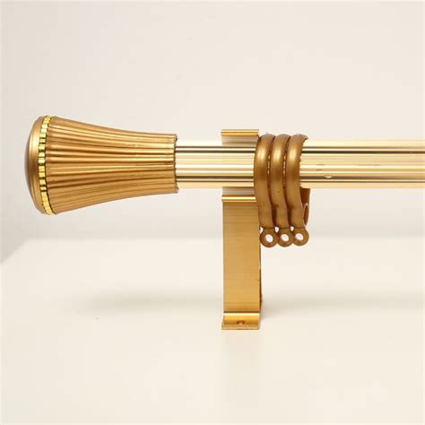 Gold Aluminum Alloy Single Curtain Rods 19 Inch Gold Curtain Rods