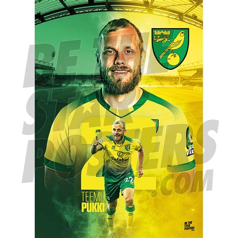 Teemu pukki er en finsk fodboldspiller, som blev født den 29. Pukki Norwich FC 19/20 Action Poster