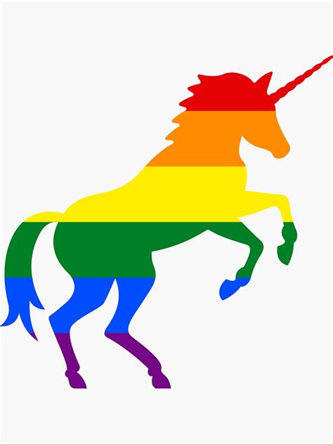 Rainbow Unicorn Gay LGBTQ Sticker For Sale By Pikafelix Redbubble