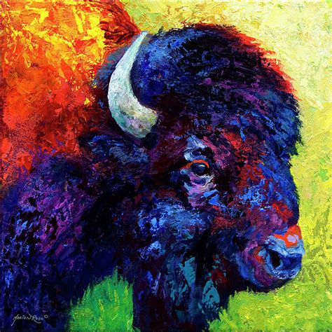 Bison Head Color Study Iii Painting By Marion Rose Fine Art America