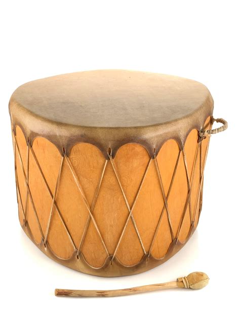 Lot Handmade Rawhide Wood Carved Native American Drum