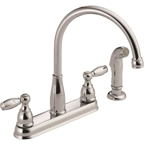 Delta Stainless Handle High Arc Kitchen Faucet With Side Spray Wow Blog