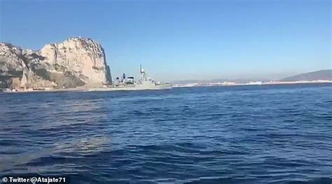 Spanish Warship Sails Through British Waters Off Gibraltar Daily Mail