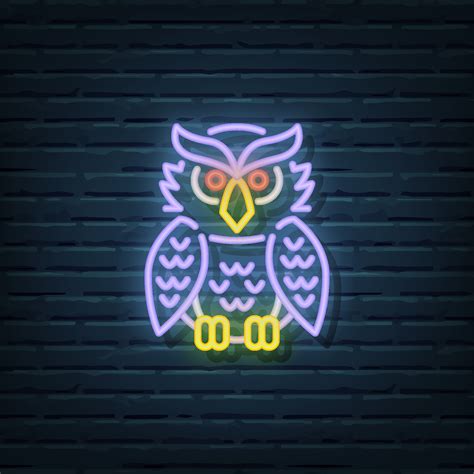 Owl Neon Sign 3236216 Vector Art At Vecteezy